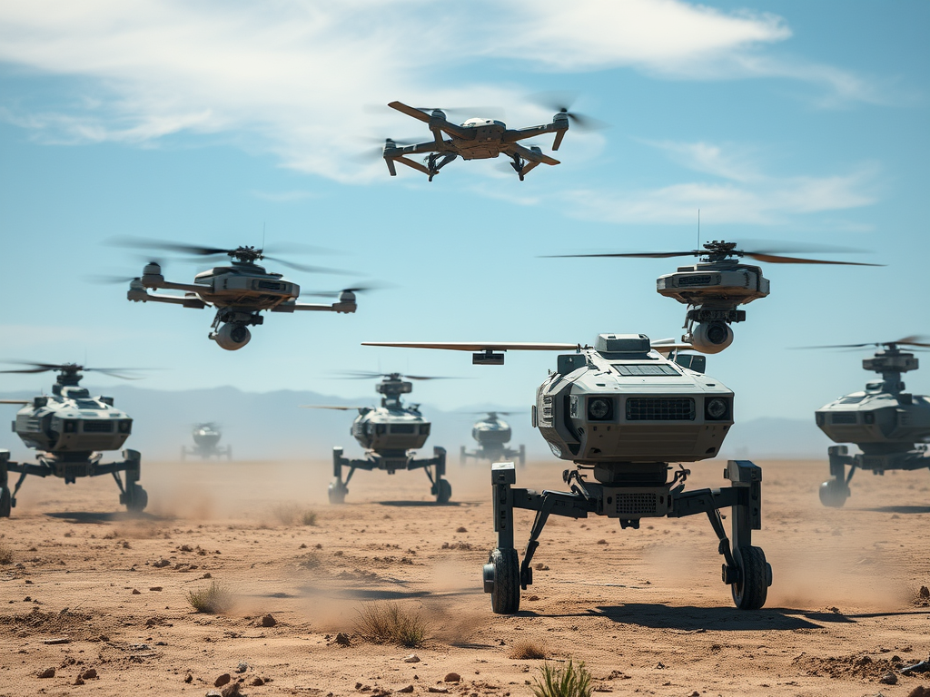 Military drones and robot dogs