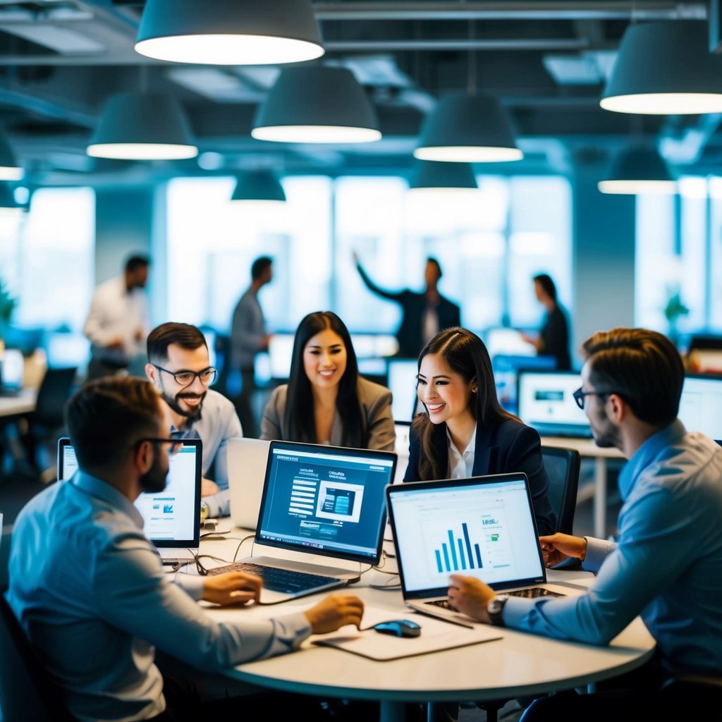 Computer programmers in a round table